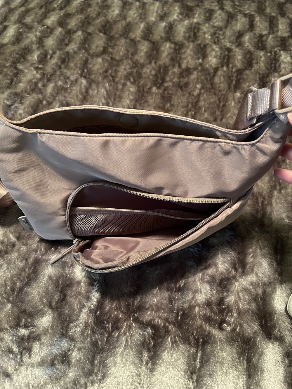 Kyodan Nylon Crossbody Bag in Taupe - Picture 2 of 3